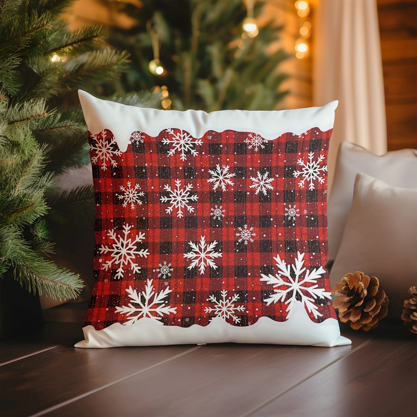 Merry Christmas Decorative Pattern Pillow Cover