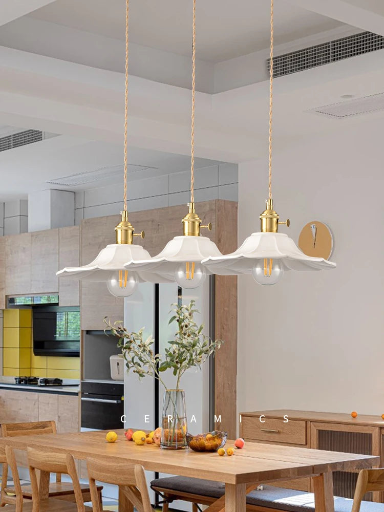 White Ceramic Pendant Light