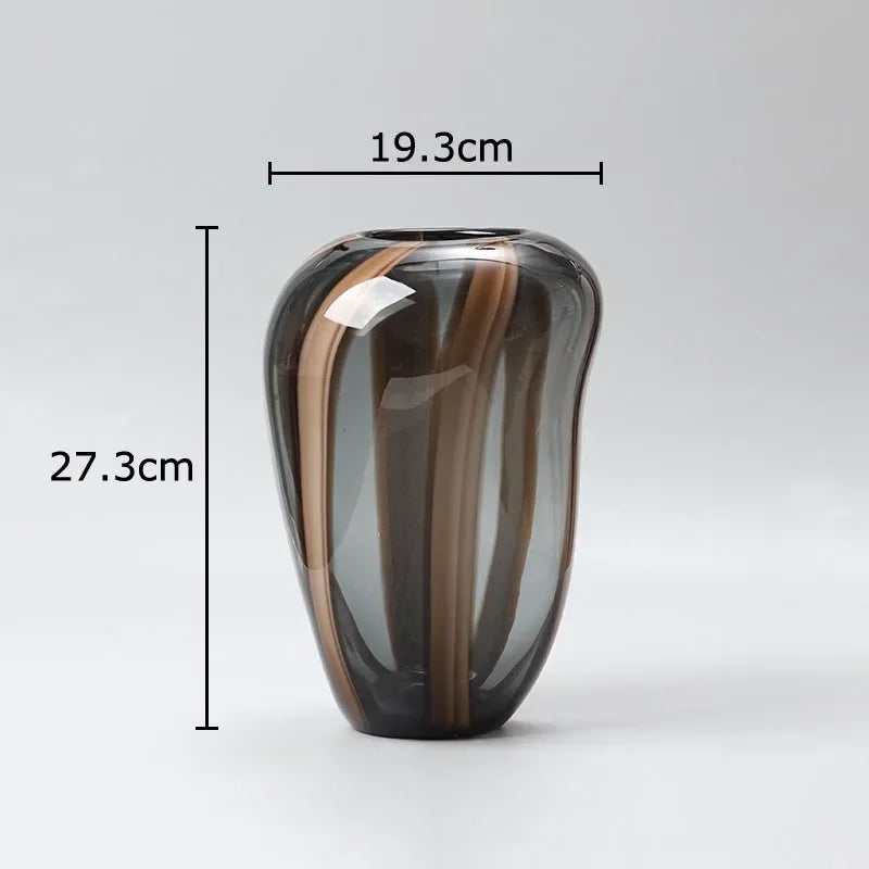 Colored Striped Glass Vase