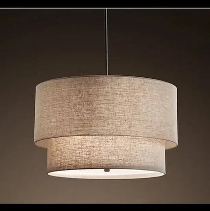 Double Linen Pendant Light