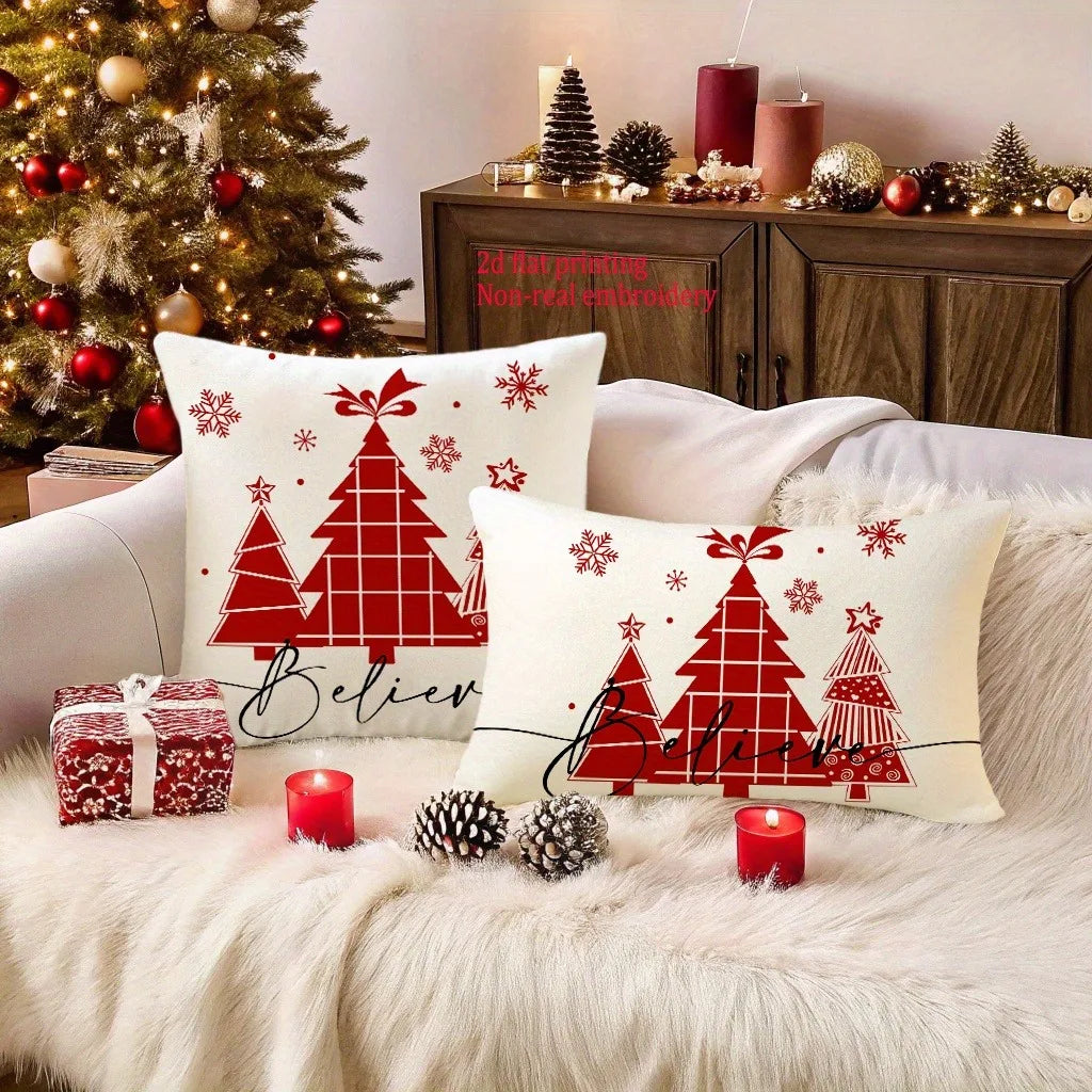 Christmas Tree 'Believe' Pillowcases