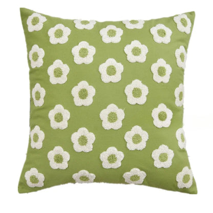 Blue Cute & Floral Throw Pillow Cover