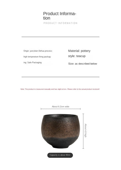 Japanese Style Handmade Stoneware Tea Cup