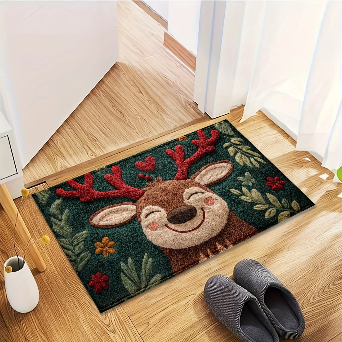 Christmas Deer Microfiber Bath Mat