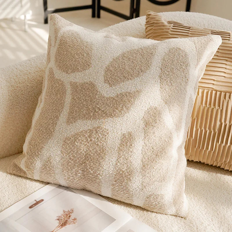 Brown Cream Throw Pillow Cover
