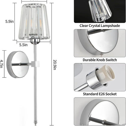 Wire Free Crystal Wall Lamp