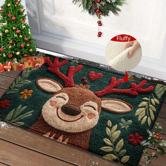 Christmas Deer Microfiber Bath Mat