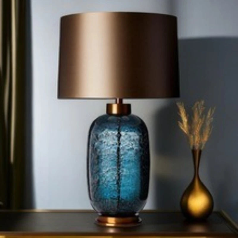 SANDYHA Blue Glass Desk Lamp