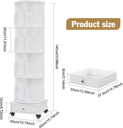 Wooden 4-layer Corner Bookshelf