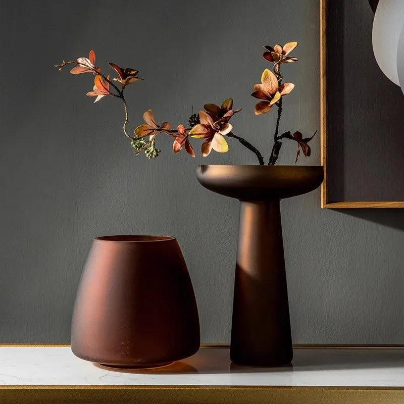 Light Luxury Frosted Glass Vase