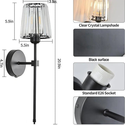 Wire Free Crystal Wall Lamp