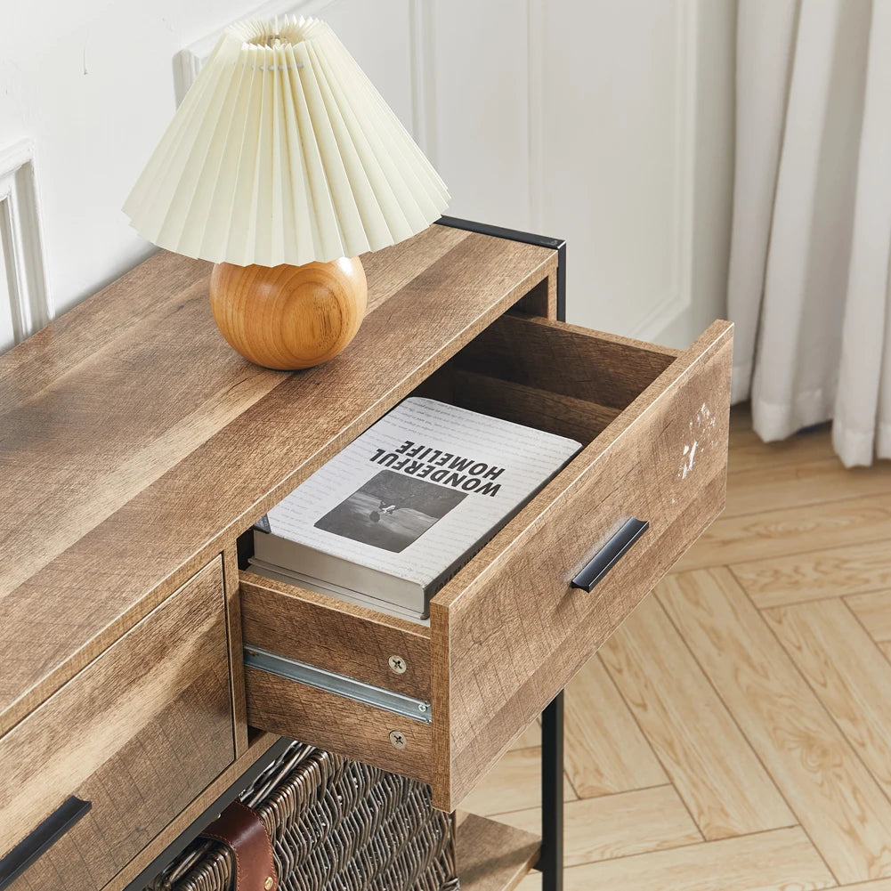 Rustic Brown Console Table