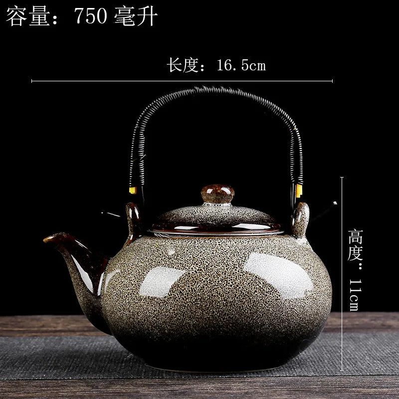 Tianmu Glazed Kiln Chinese Ceramic Teapot