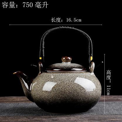 Tianmu Glazed Kiln Chinese Ceramic Teapot