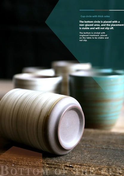 Hand-Painted Crackle Glaze Stoneware Mug