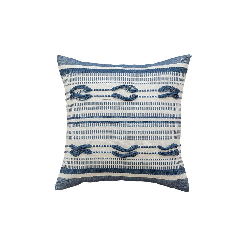 Blue Plush Throw Pillow Cover