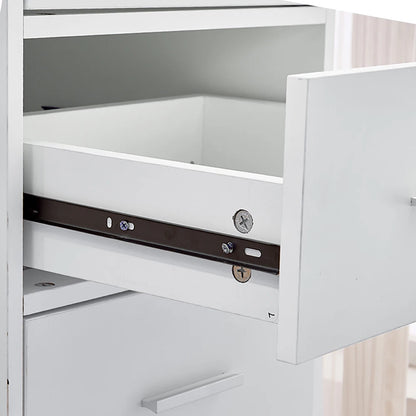 BonChoice Utility 3-Tier Shelves & 4 Drawers Corner Cabinet