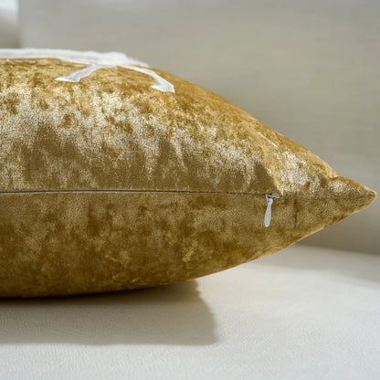 Christmas Gold Throw Pillow Cover