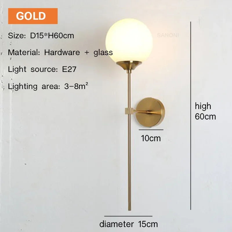 Modern Ball Glass Sconce