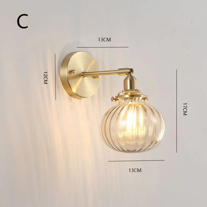 Retro Flower Style Glass Wall Lamp