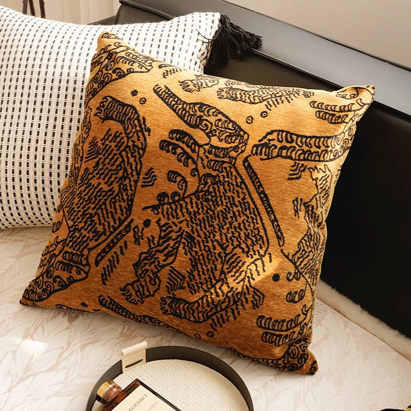 French Brown Throw Pillow Cover