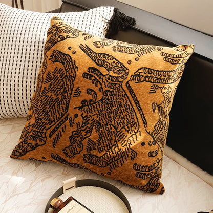 French Brown Throw Pillow Cover