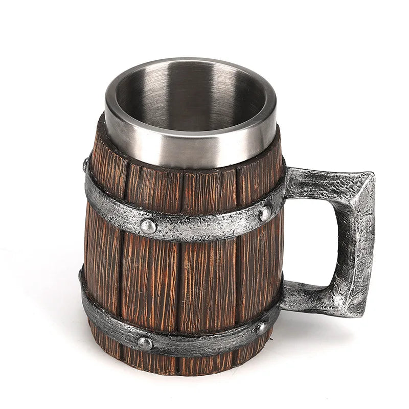Wooden Barrel Beer Mug