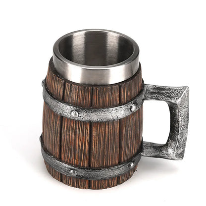 Wooden Barrel Beer Mug