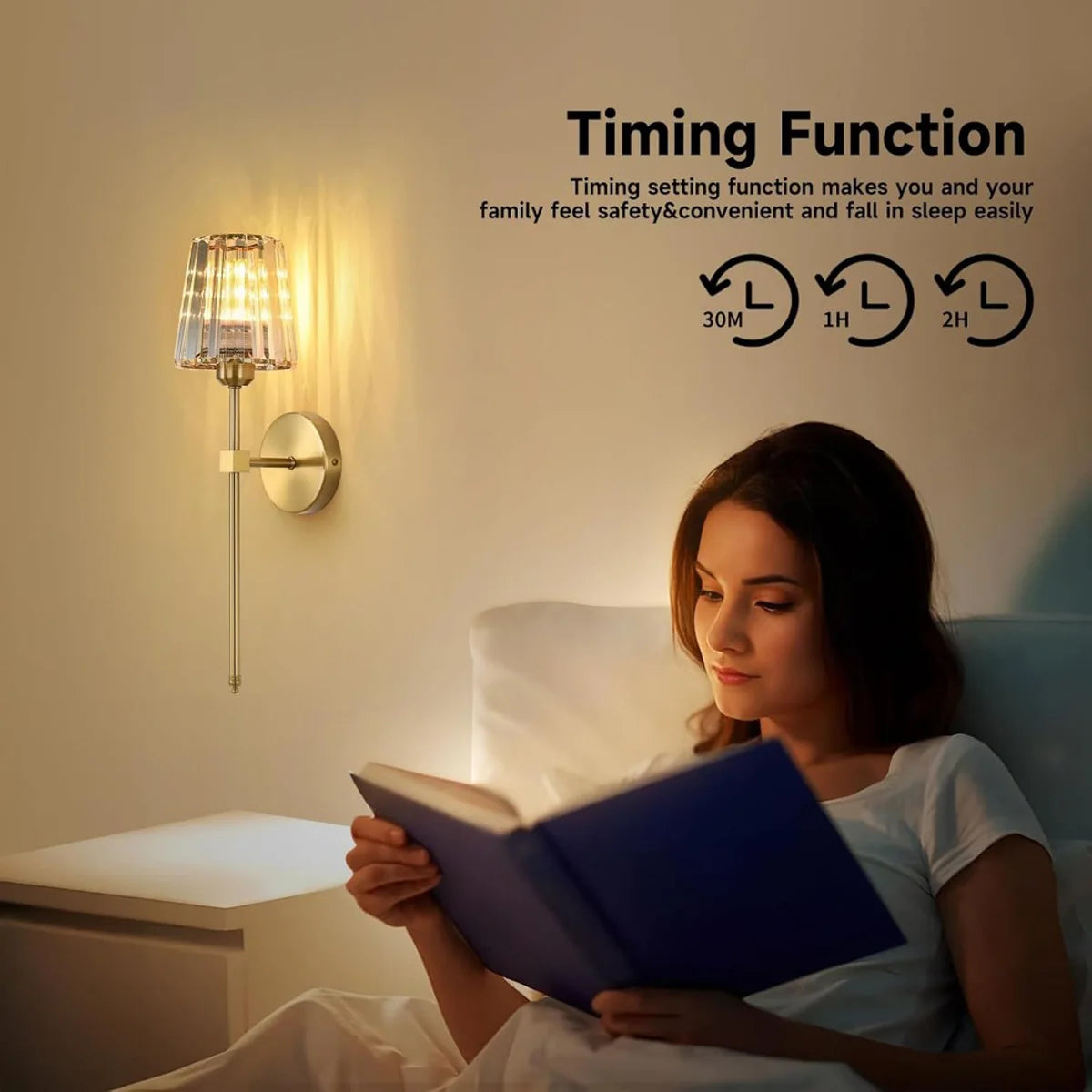 Wire Free Crystal Wall Lamp