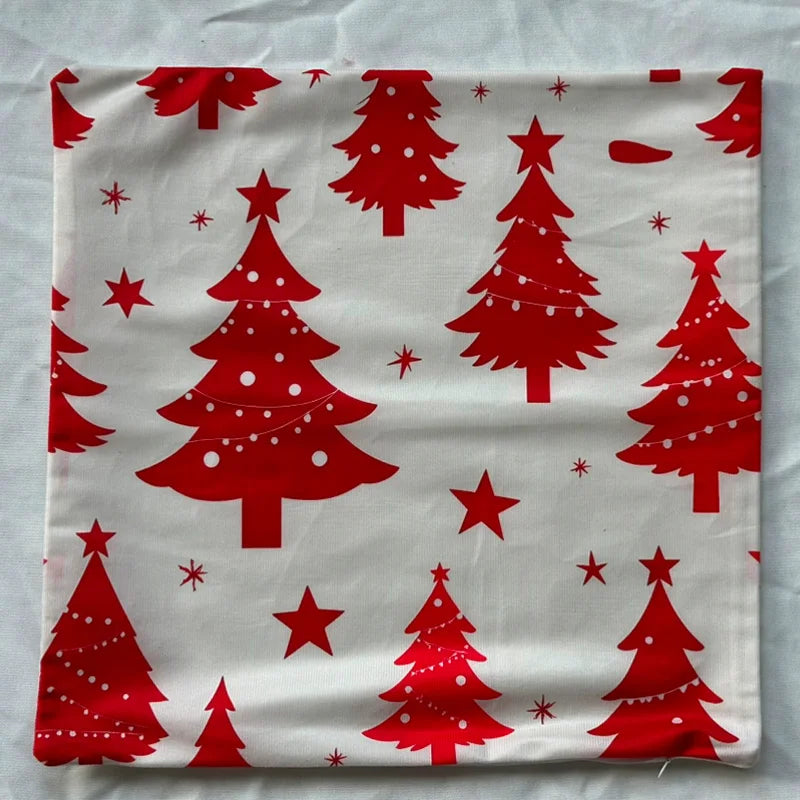 Christmas Tree Snowflake Print Pillowcase