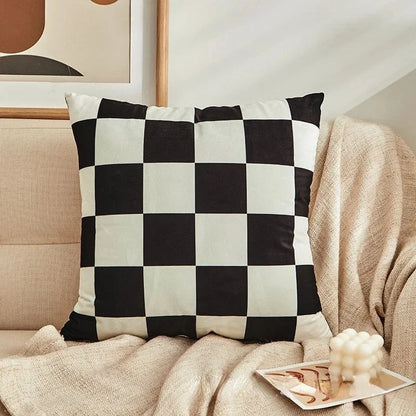 Fashion Checkerboard Plaid Cushion Cover