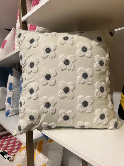 Daisy Embroidery Throw Pillow Covers