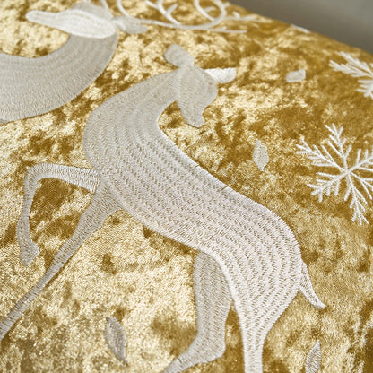 Christmas Gold Throw Pillow Cover