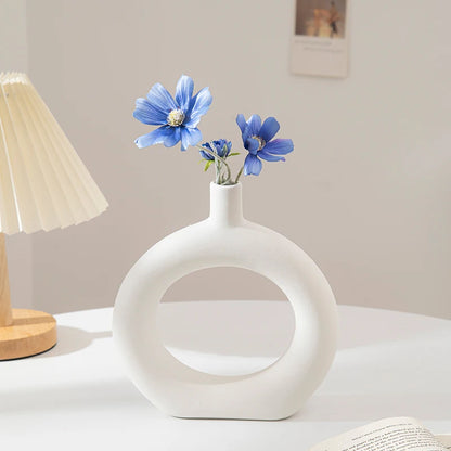 White Ceramic  Decorative Vase