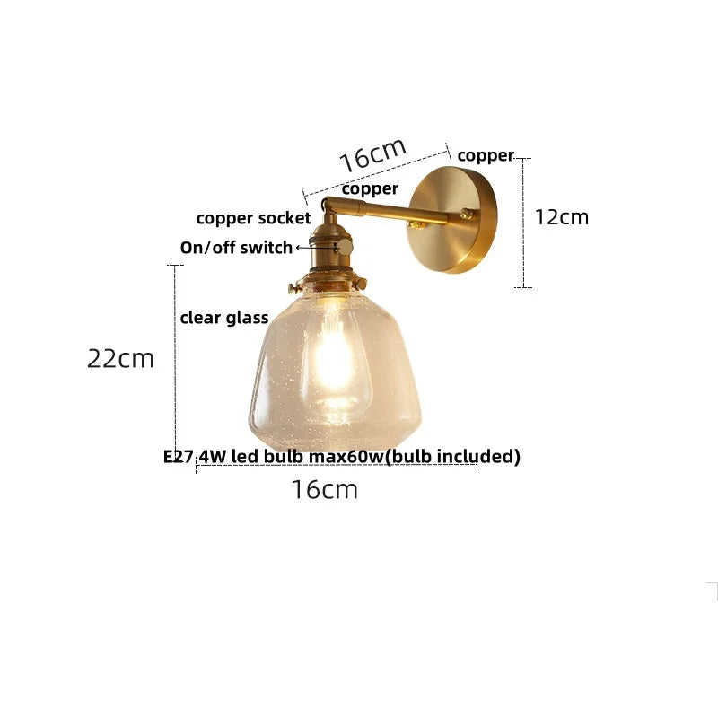 Clear Glass LED Wall Light
