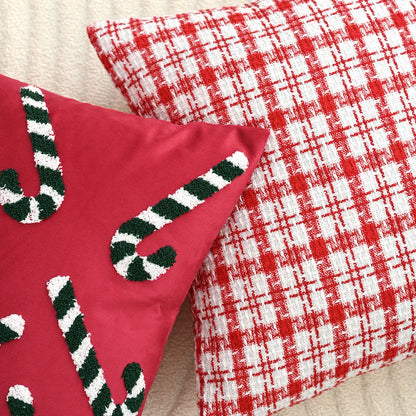 Embroidered Christmas Atmosphere Throw Pillowcase