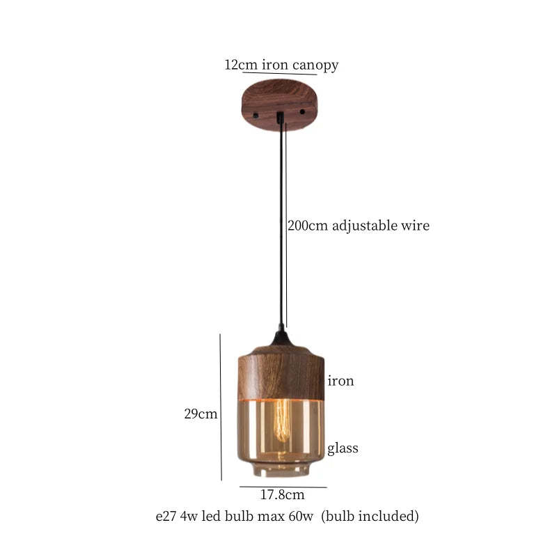 Vintage Wood Pendant Light