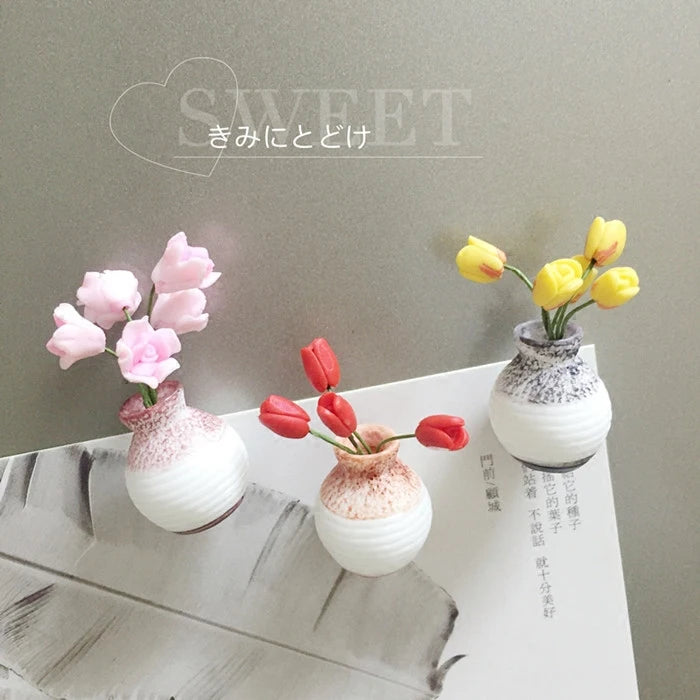 Mini Floral Vase Fridge Stickers