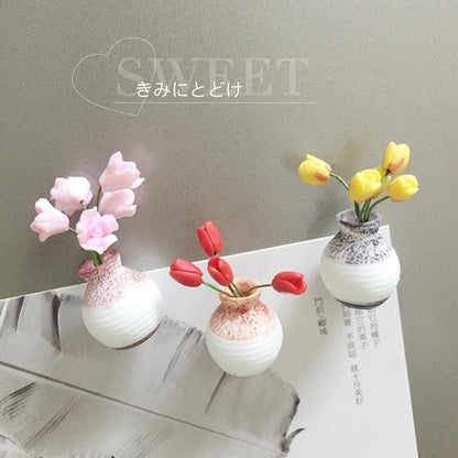 Mini Floral Vase Fridge Stickers