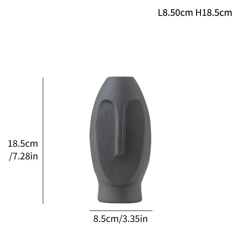 Face Sculpture Ceramic Vase