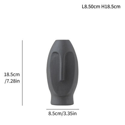 Face Sculpture Ceramic Vase