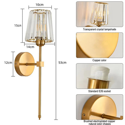 Wire Free Crystal Wall Lamp