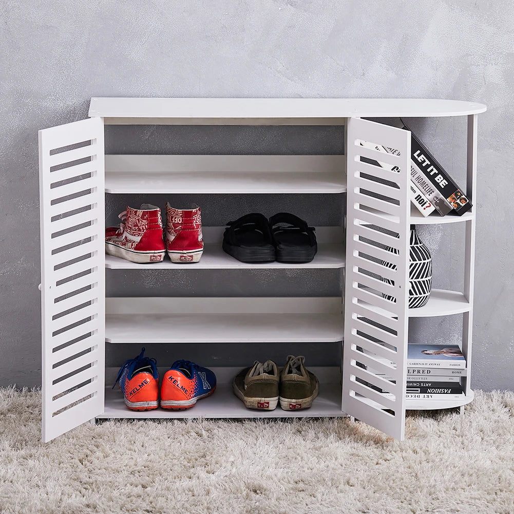 Double Door Shoe Cabinet 4-Layer