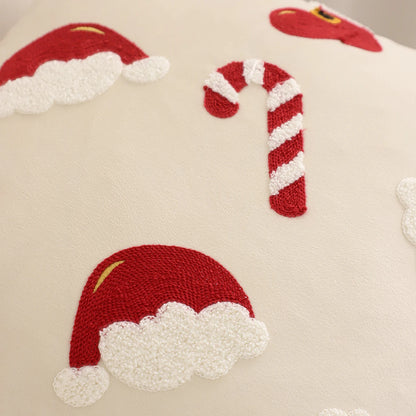 Embroidery Christmas Throw Pillow Cover