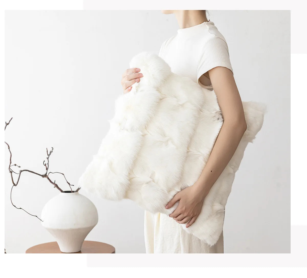 Creamy Simple Throw Pillowcase