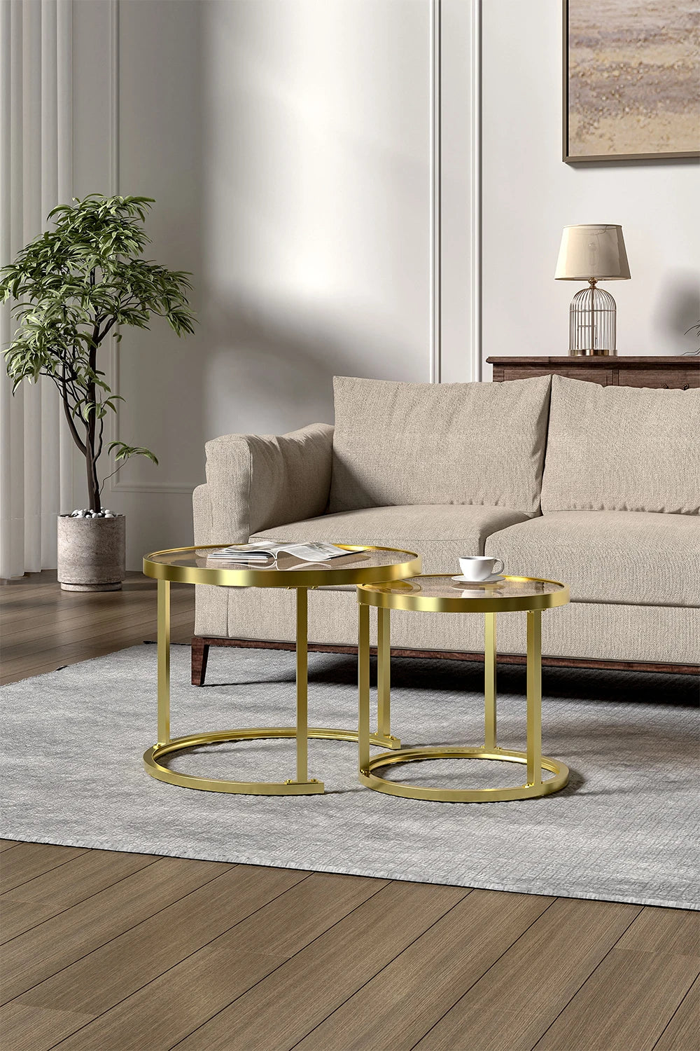 Glass Nesting Table Set