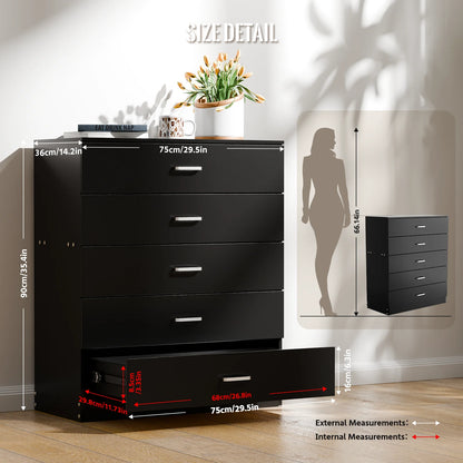 5 Drawer Wood Cabinet Dresser