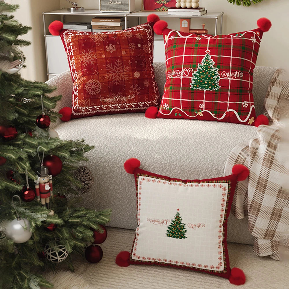 Christmas Dutch Velvet Sofa Pillow Cover