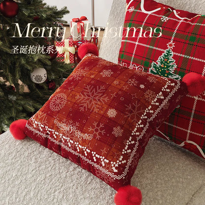 Christmas Dutch Velvet Sofa Pillow Cover