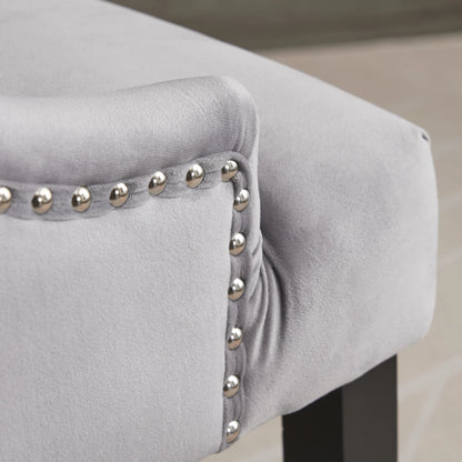 BonChoice Velvet Dining Chairs with Knocker Studded Black Legs